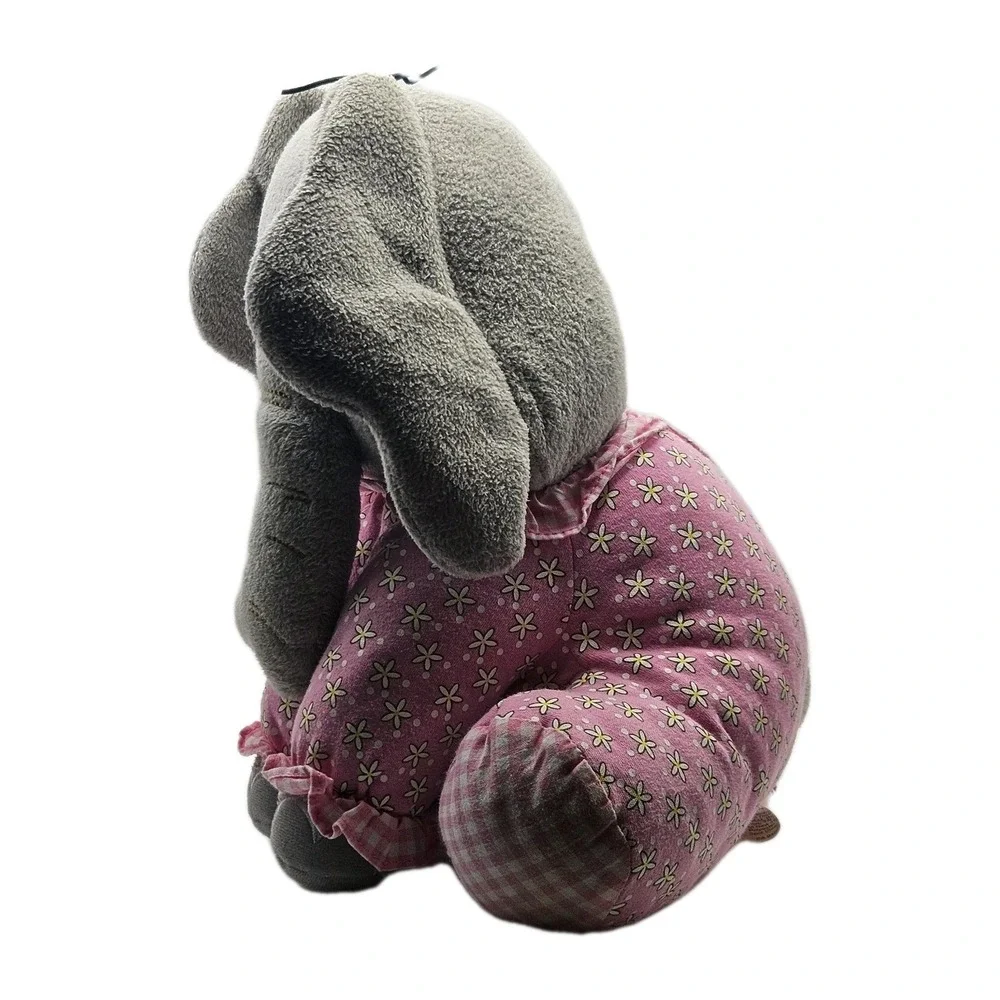 HTF Cracker Barrel Pink Gray Elephant Cherished Beginnings Plush‎ Removable Pjs